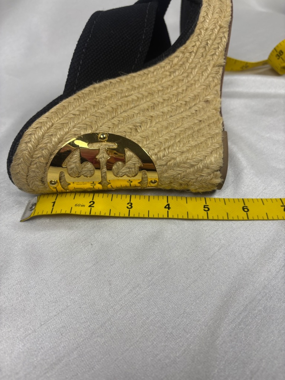 Tory Burch Black Crisscross Platform Espadrille Slides - Picture 8 of 8